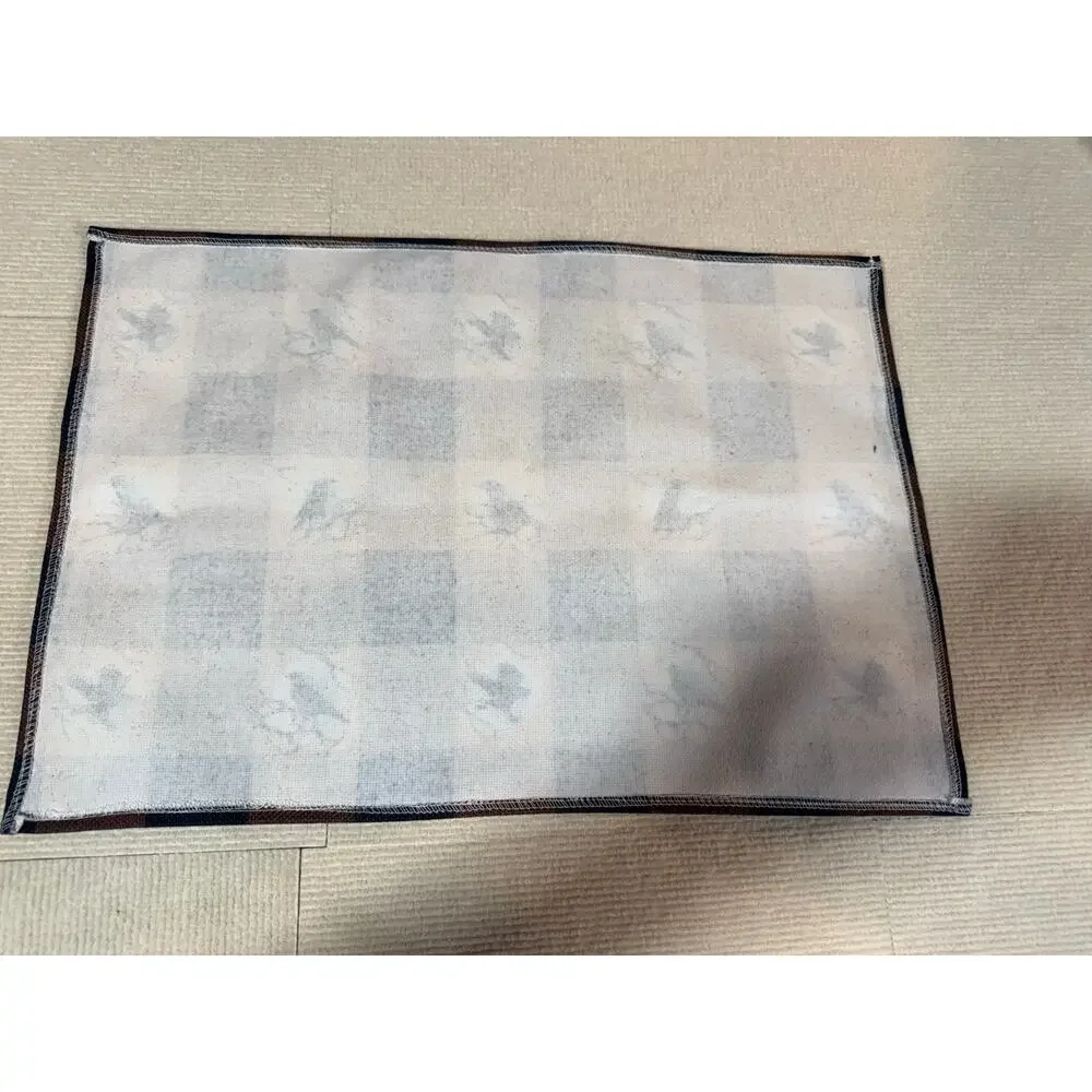 Halloween Crow Placemats (5) Buffalo Plaid Full Moon Raven Gothic Autumn Fall